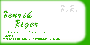 henrik riger business card